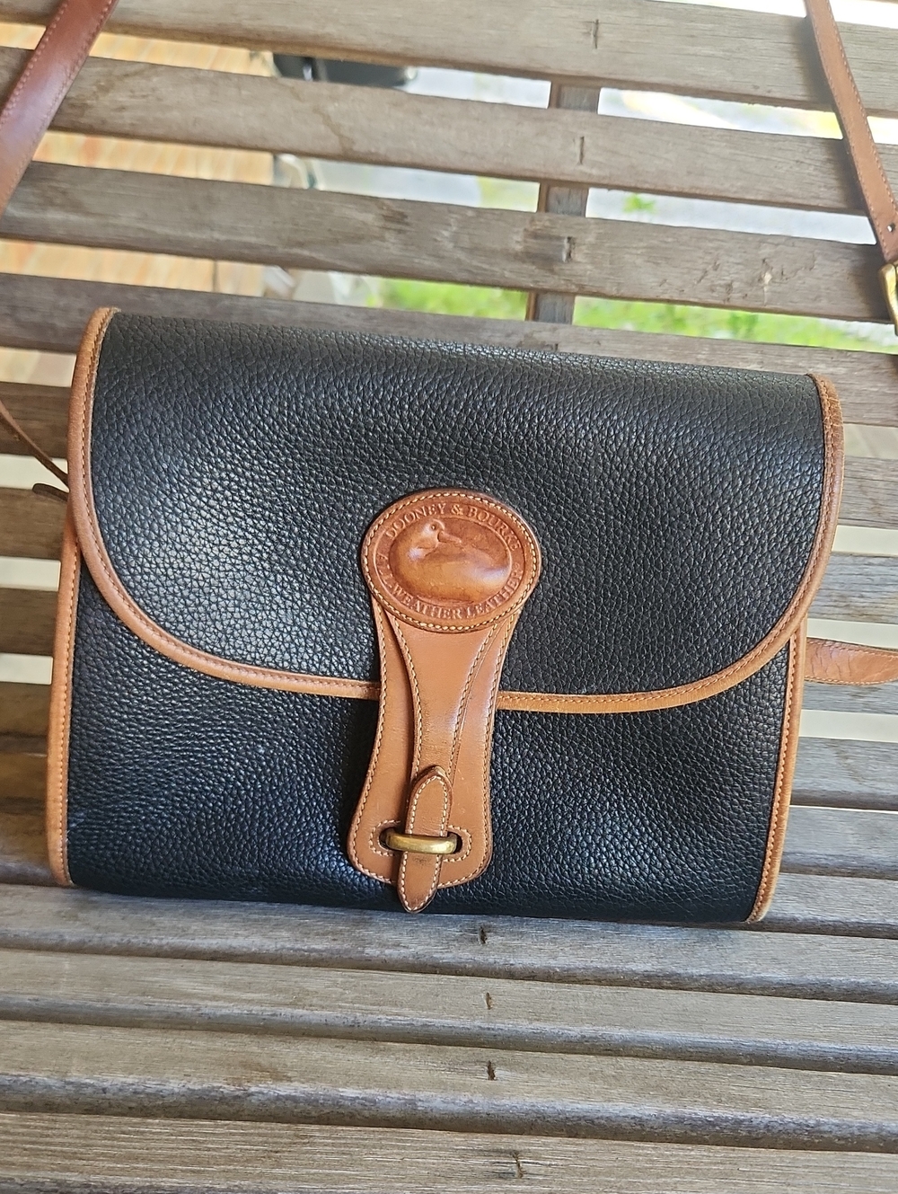 Vintage Dooney & Bourke All Weather Leather Bag Black